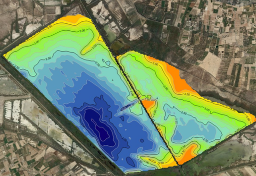 Example of a bathymetric map